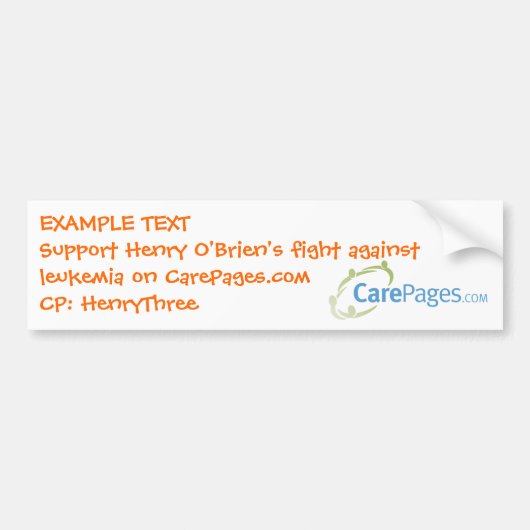 カスタマイズCarePages.comのカスタムなバンパーステッカー- バンパーステッカー (正面)