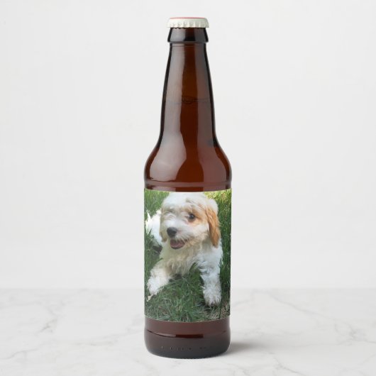 カスタマイズCavachon Photo犬 ビールラベル (正面)