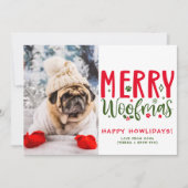 カスタマイズChristmas Puppy写真おもしろい犬写真 シーズンカード (正面)