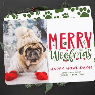 カスタマイズChristmas Puppy写真おもしろい犬写真 シーズンカード