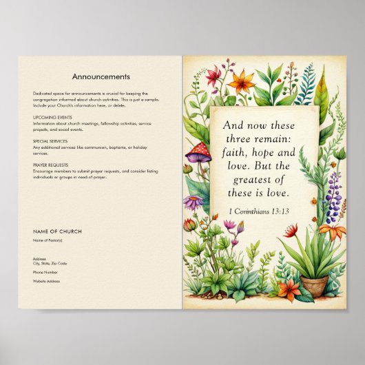 カスタマイズChurch Bulletinのダウンロード ポスター (正面)