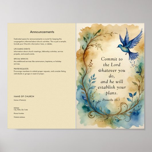 カスタマイズChurch Bulletinのダウンロード ポスター (正面)