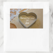 カスタマイズCookieカッターハート処理 長方形シール (バッグ)