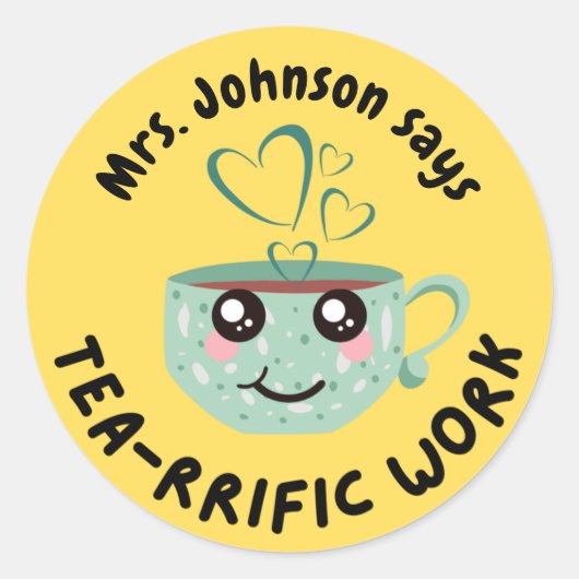 カスタマイズCute Terry Work Student Reward ラウンドシール (正面)