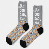 カスタマイズDOG DAD ペット写真入り おもしろ ノベルティグッズ ソックス (左)