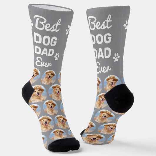 カスタマイズDOG DAD ペット写真入り おもしろ ノベルティグッズ ソックス (傾斜あり)