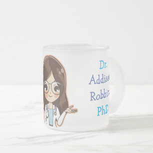 カスタマイズDr（お名前）PhD卒業お茶 フロストグラスマグカップ