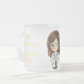 カスタマイズDr(お名前)PhD卒業お茶 フロストグラスマグカップ (正面左)