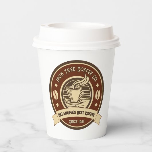 カスタマイズGeneric Coffee Shop 素朴 Front 紙コップ (裏面)