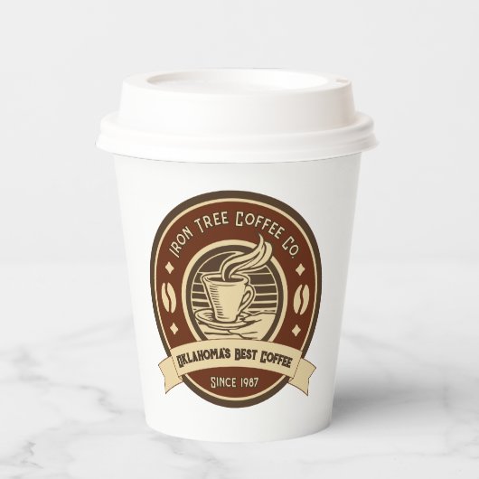 カスタマイズGeneric Coffee Shop 素朴 Front 紙コップ (正面)