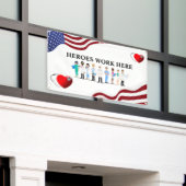 カスタマイズHeroes Work Here Hospital Icon Staff 横断幕 (ビルの外側)