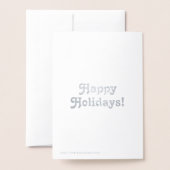 カスタマイズIt, Happy Holidays, red – シルバーまたは金ゴールド 箔カード (裏面封筒付き)