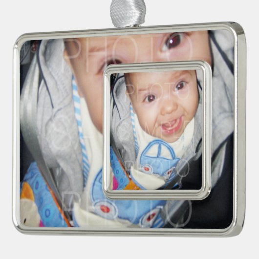 カスタマイズIt with Your photos Framedオーナメント シルバープレートフレームオーナメント (左)