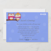 カスタマイズJoyful Winter Owlsホリデーカード シーズンカード (裏面)