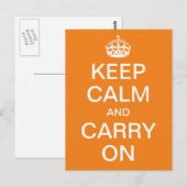 カスタマイズKEEP CALM and CARRY ON - 白文字 ポストカード (正面/裏面)