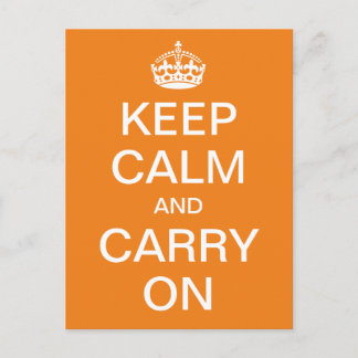 カスタマイズKEEP CALM and CARRY ON - 白文字 ポストカード