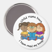 カスタマイズKids Magnet – 私は本を持読っている マグネット (正面/裏面)