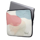 カスタマイズLegant Soft BlueとCoralの流オーガニックれ ラップトップスリーブ (正面左)