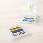 カスタマイズLGBTQレインボーゲイプライドフラグ ガラスコースター (アングル)