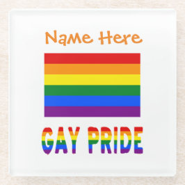 カスタマイズLGBTQレインボーゲイプライドフラグ ガラスコースター