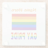 カスタマイズLGBTQレインボーゲイプライドフラグ ガラスコースター (裏面)