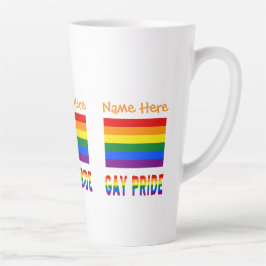 カスタマイズLGBTQレインボーゲイプライドフラッグ大 カフェラテマグ
