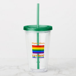 カスタマイズLGBTQレインボーゲイプライドフラッグ アクリルタンブラー