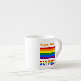 カスタマイズLGBTQレインボーゲイプライドフラッグ エスプレッソカップ