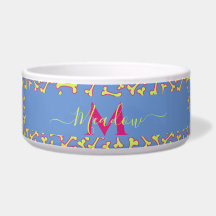 カスタマイズMonogram犬の骨マンガラージブルー