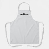 カスタマイズNAMEモノグラム灰色でパーソナ淡い色のライズ エプロン (正面)