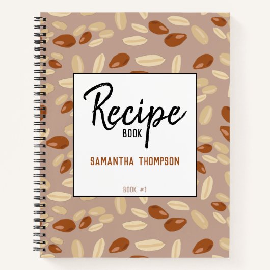 カスタマイズPeanutsパターンレシピ空白の料理本 ノートブック (正面)