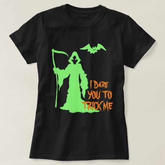 カスタマイズPersonlize w Gry Reaper Halloween Pun Tシャツ (デザイン正面)