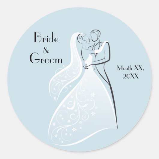 カスタマイズProduct Blueレトロ結婚ズDancers Coord ラウンドシール (正面)