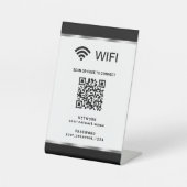カスタマイズQRコード Wi-Fiネットワークとパスワード 台座サイン (正面)
