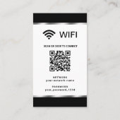 カスタマイズQRコード Wi-Fiネットワークとパスワード 名刺 (裏面)