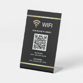カスタマイズQRコード Wi-Fiネットワークパスワード 台座サイン (正面)