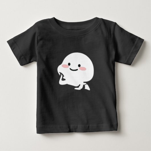 カスタマイズQubyステッカーのかわいいイラストレーション ベビーTシャツ (正面)