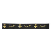 カスタマイズQUEEN BEE Crown Gift Wrap Packing Black サテンリボン (正面)
