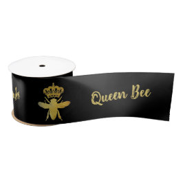カスタマイズQUEEN BEE Crown Gift Wrap Packing Black サテンリボン