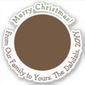 カスタマイズReindeer Bronze Green金ゴールドクリスマス シール (正面)