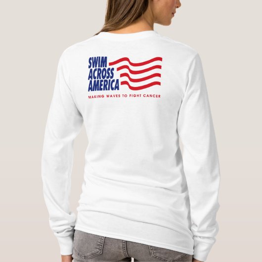 カスタマイズSAAのLtの青いフード付きスウェットシャツ-女性- Tシャツ (裏面)