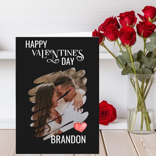 カスタマイズScratch Photo モダン Monogram Love カード