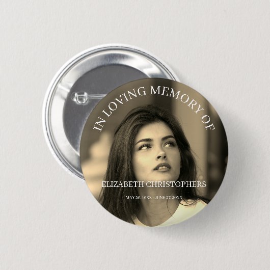 カスタマイズSepia写真葬儀記念ボタン 缶バッジ (正面&裏面)