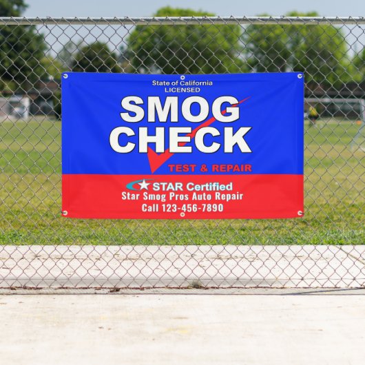 カスタマイズStar Certified Smog Test 車の Shop 横断幕 (インサイチュ)