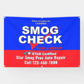 カスタマイズStar Certified Smog Test 車の Shop 横断幕 (横)