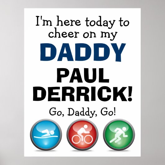 カスタマイズTriathlon Race Day Poster ポスター (正面)