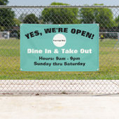 カスタマイズW/Logo-We're Open Dine In & Take Out 横断幕 (インサイチュ)