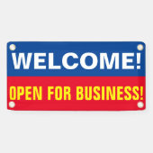 カスタマイズWelcome Open For Businessバナー 横断幕 (横)