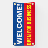 カスタマイズWelcome Open For Businessバナー 横断幕 (縦)