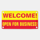 カスタマイズWelcome Open For Businessバナー 横断幕 (横)